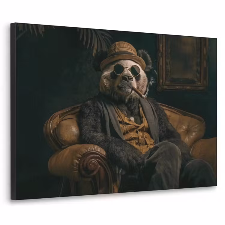 Panda - Hoed - Bril - Pak Textielframe - compleet frame klein -3d