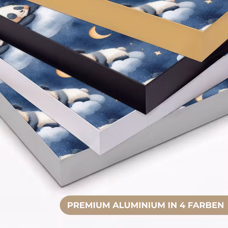 Panda's - Slapen - Blauw Textielframe zwart klein 947 -USP_kleurenDE
