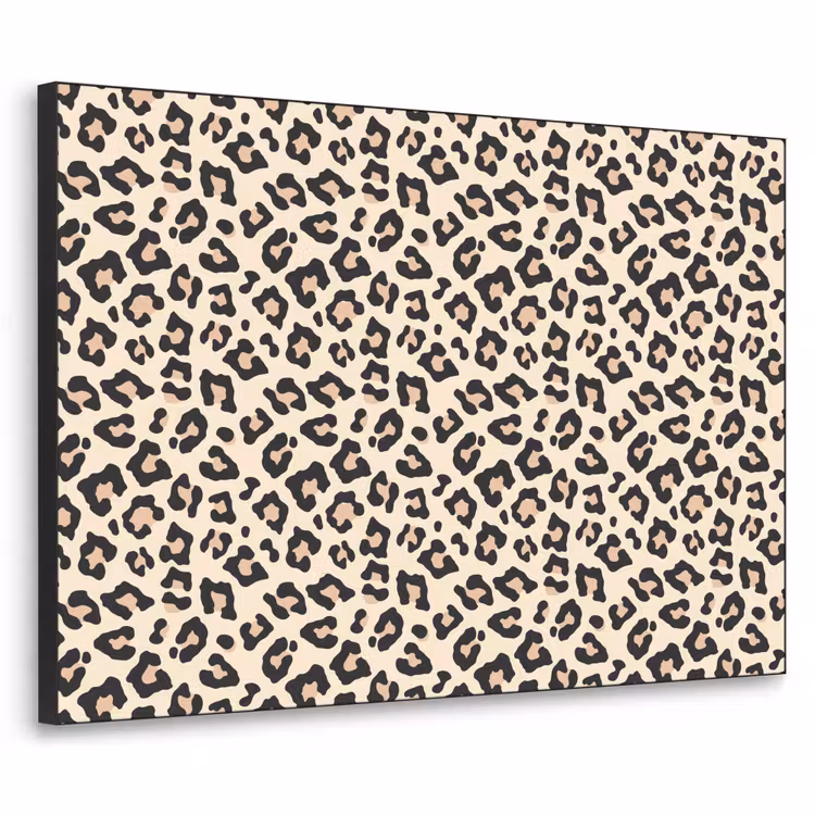 Panterprint - Patroon - Bruin Textielframe zwart klein 947 -3d