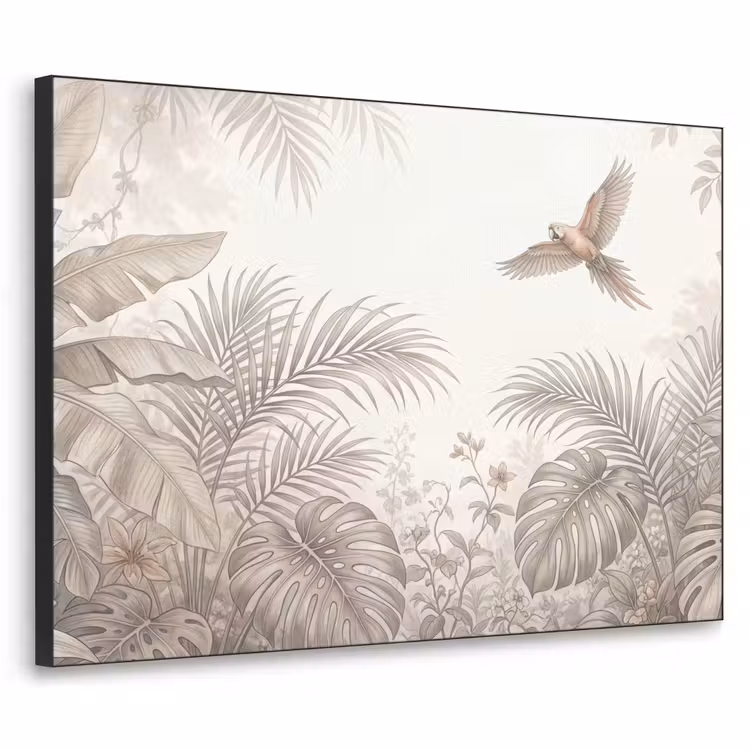 Papagaai - Jungle - Tropisch Textielframe zwart klein -3d