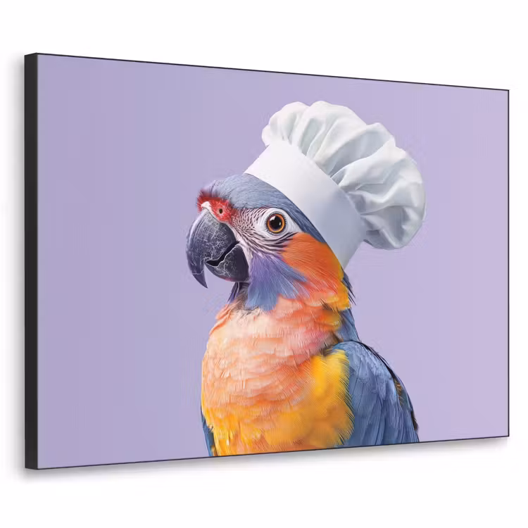 Papegaai - Koksmuts - Paars - Cute Textielframe - compleet frame klein -3d