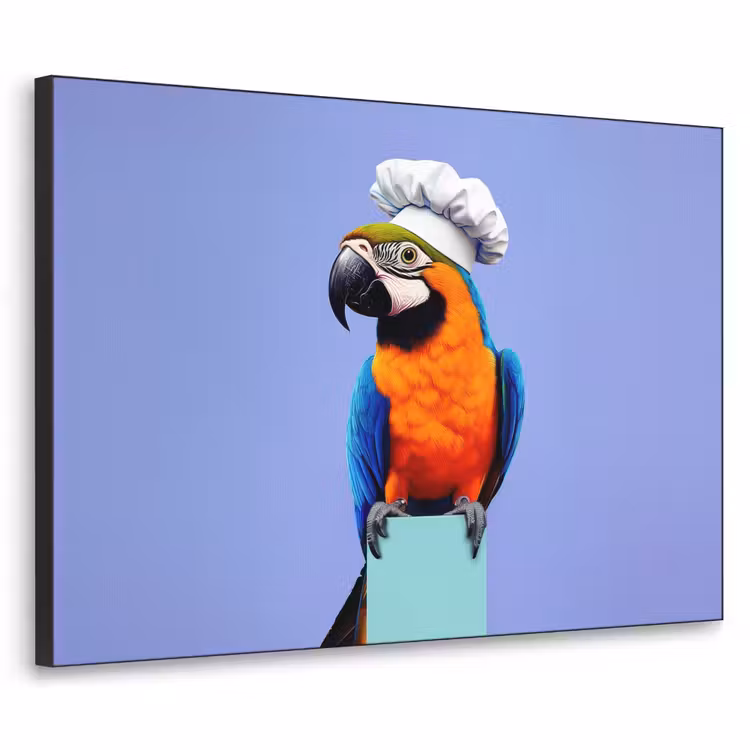 Papegaai - Koksmuts - Vogel - Leuk Textielframe - compleet frame klein -3d