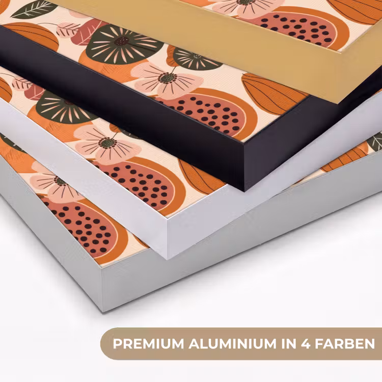 Papaja - Bloesem - Oranje Textielframe zwart klein 947 -USP_kleurenDE