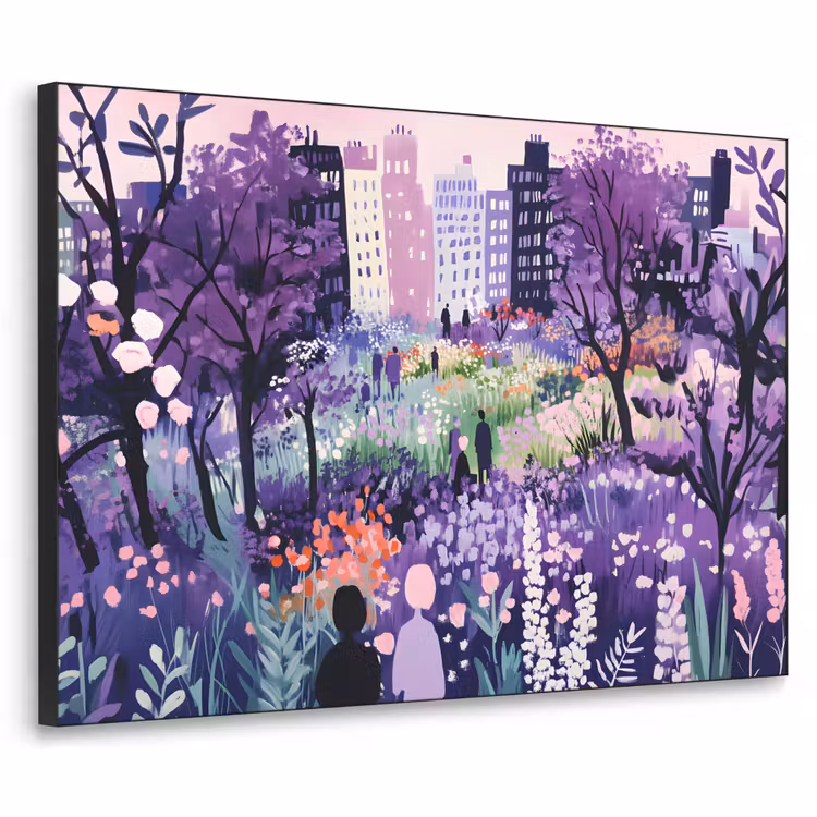 Park - Bomen - Bloemen - Gebouwen Textielframe - compleet frame klein -3d