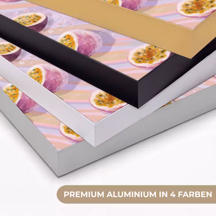 Passievrucht - Tropisch - Paars Textielframe zwart klein 947 -USP_kleurenDE