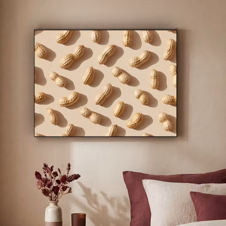 Pinda's - Patroon - Beige Textielframe - compleet frame klein -sfeer1