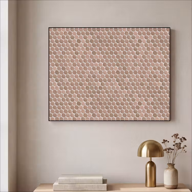 Penny - Mozaïek - Oudroze - Terracotta Textielframe zwart klein 947 -sfeer2