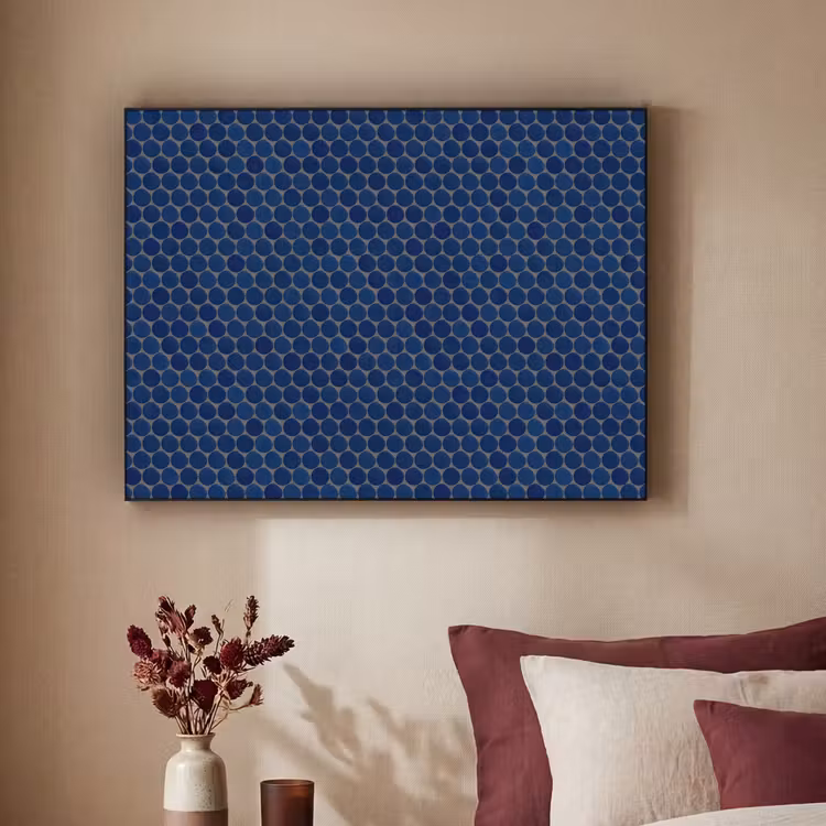 Penny - Mozaïek - Donkerblauw Textielframe zwart klein 947 -sfeer1