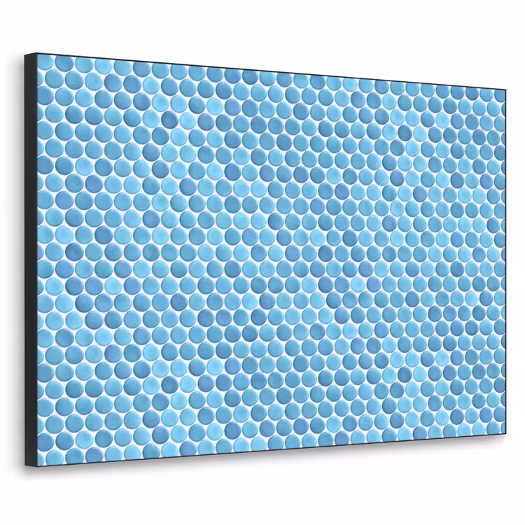 Penny - Mozaïek - Lichtblauw Textielframe zwart klein 947 -3d