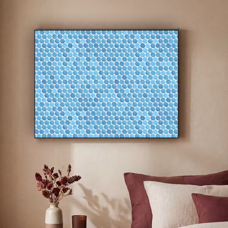 Penny - Mozaïek - Lichtblauw Textielframe zwart klein 947 -sfeer1
