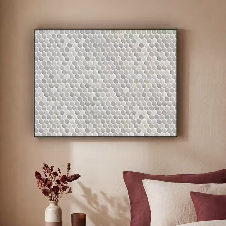 Penny - Mozaïek - Lichtgrijs Textielframe zwart klein 947 -sfeer1