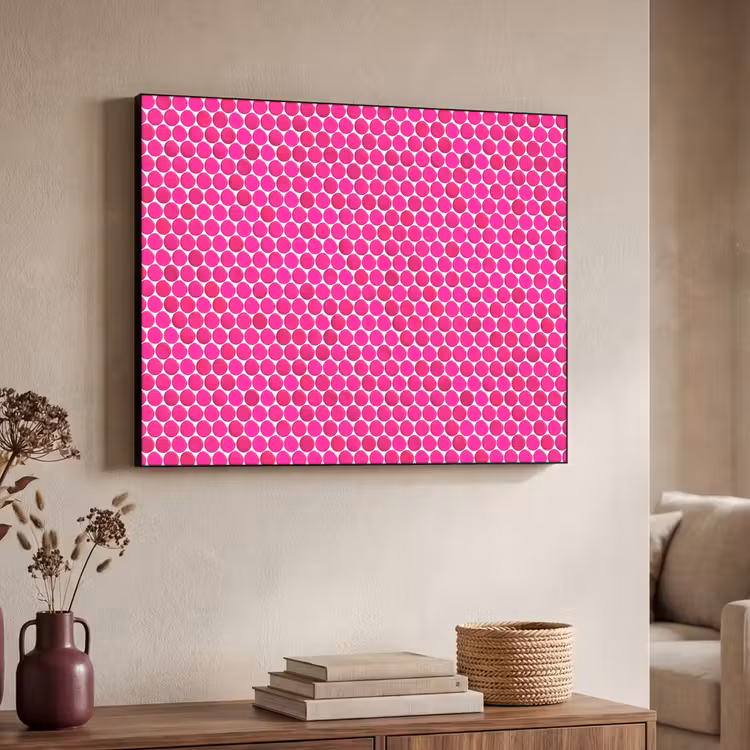 Penny - Mozaïek - Felroze Textielframe zwart klein 947 -sfeer3