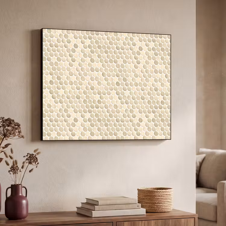 Penny - Mozaïek - Zand Textielframe zwart klein 947 -sfeer3