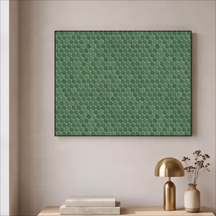 Penny - Mozaïek - Bosgroen - Green Textielframe zwart klein 947 -sfeer2