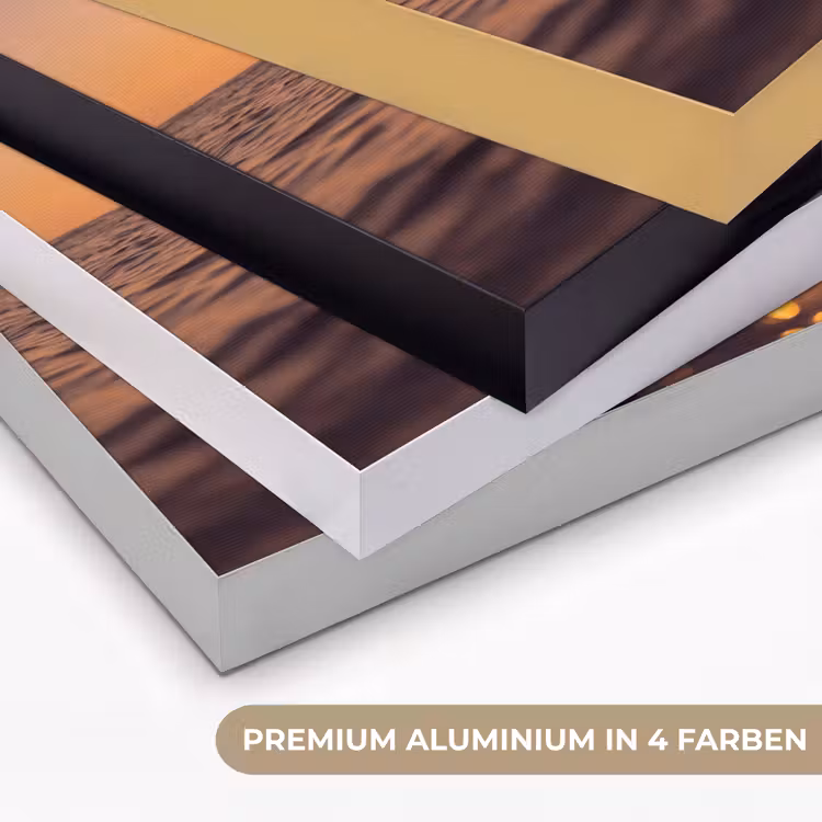 Persoon - Surfen - Zonsondergang - Zee - Oranje Textielframe zwart klein -USP_kleurenDE
