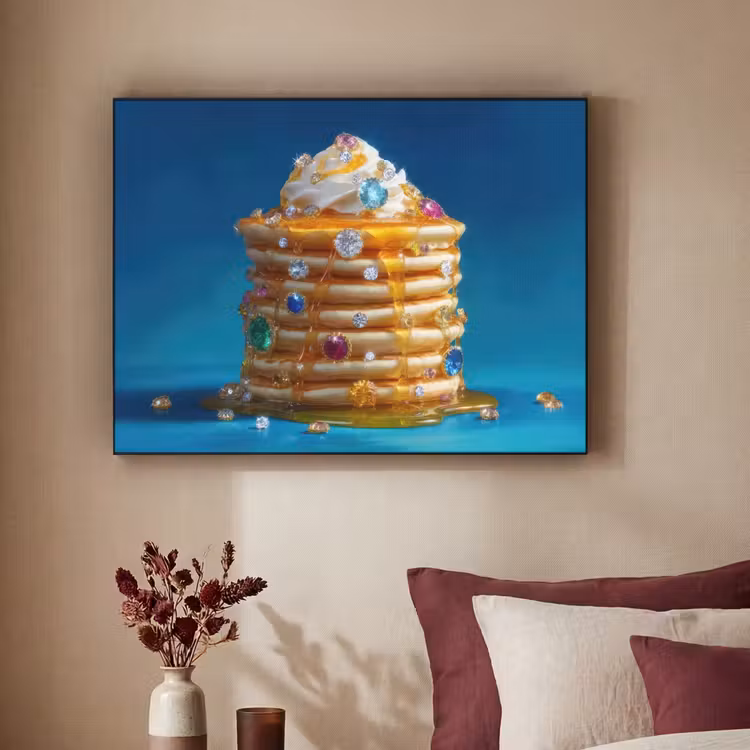 Pannenkoeken - Steentjes - Glitter - Slagroom Textielframe - compleet frame klein -sfeer1