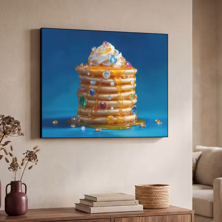 Pannenkoeken - Steentjes - Glitter - Slagroom Textielframe - compleet frame klein -sfeer3