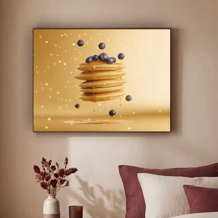 Pannenkoeken - Eten - Honing - Geel Textielframe - compleet frame klein -sfeer1