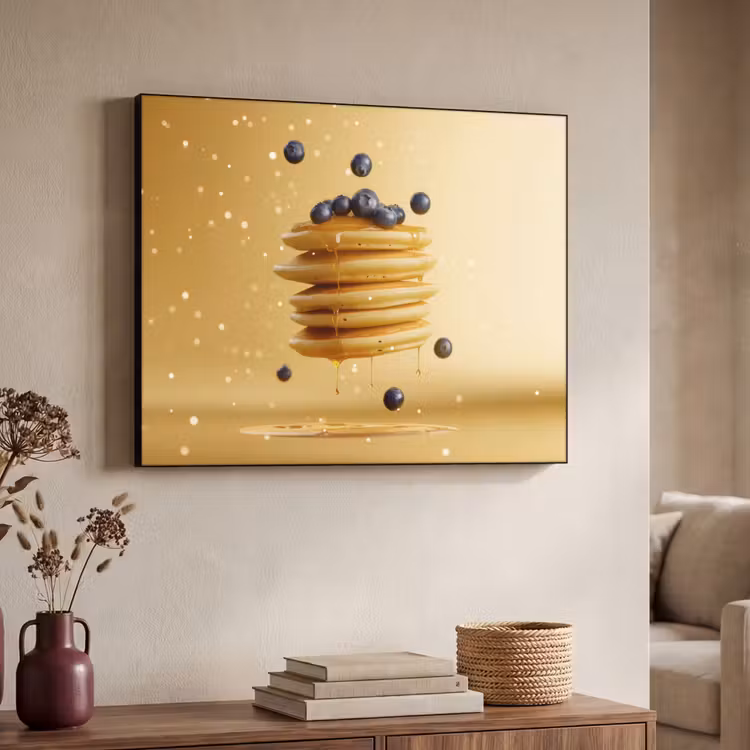 Pannenkoeken - Eten - Honing - Geel Textielframe - compleet frame klein -sfeer3