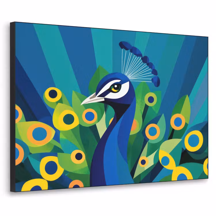 Pauw - Cirkels - Blauw Textielframe - compleet frame klein -3d
