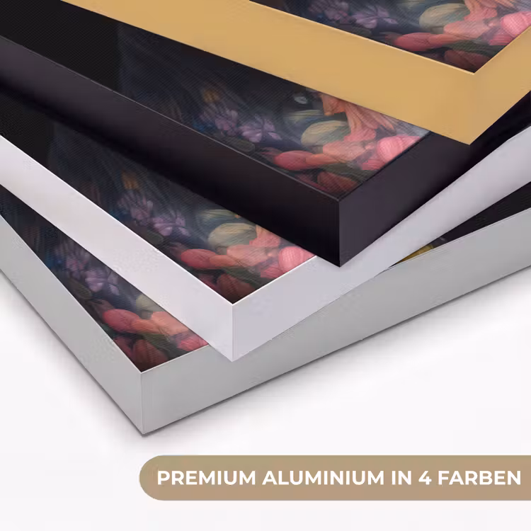 Paard - Bloemen - Zwart Textielframe zwart klein -USP_kleurenDE