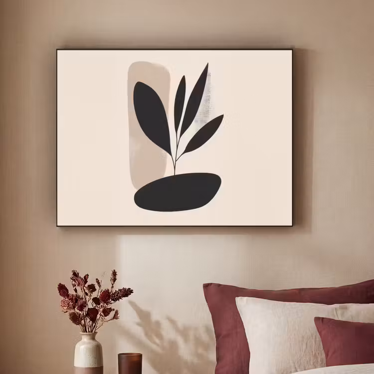 Plant - Beige - Japandi Textielframe - compleet frame klein -sfeer1