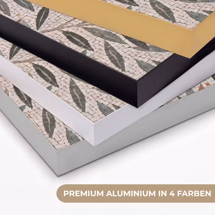 Plant - Blad - Mozaïek - Groen Textielframe zwart klein -USP_kleurenDE