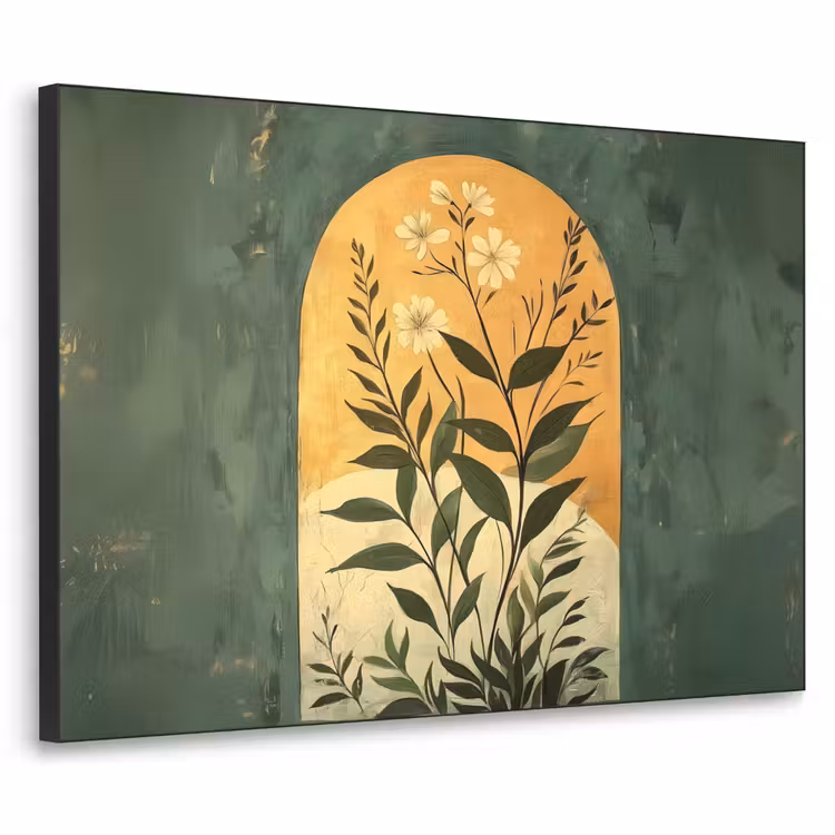 Plant - Bloemen - Wit Textielframe - compleet frame klein -3d