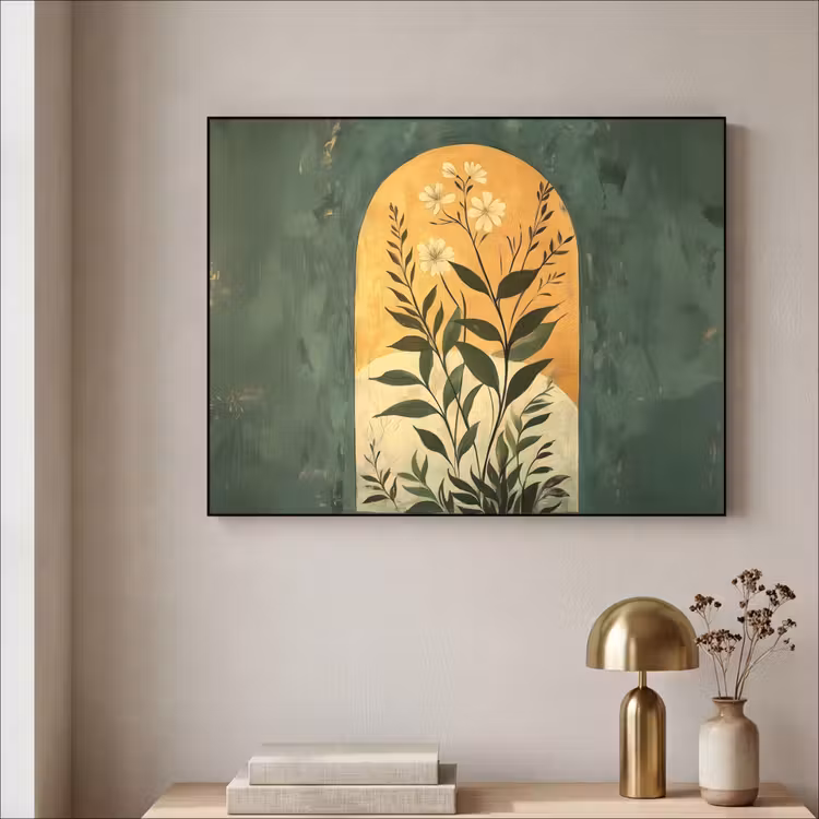 Plant - Bloemen - Wit Textielframe - compleet frame klein -sfeer2