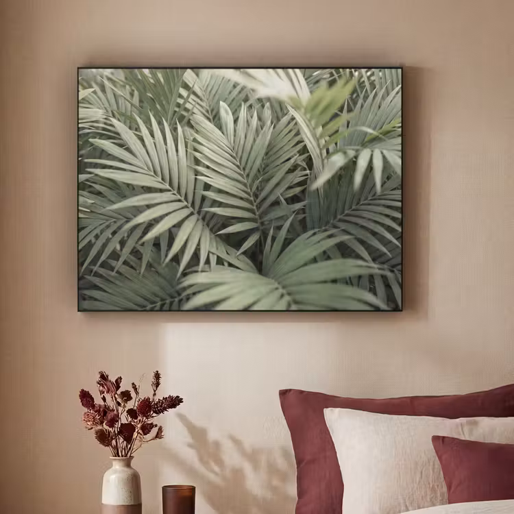 Plant - Palmbladeren - Natuur - Groen Textielframe zwart klein -sfeer1
