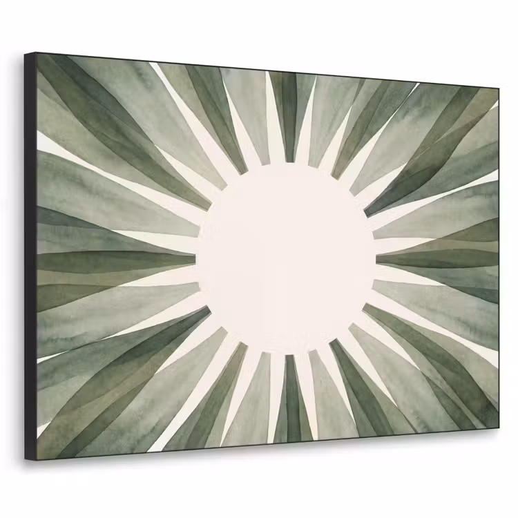Planten - Abstract - Waterverf - Groen - Natuur Textielframe zwart klein -3d