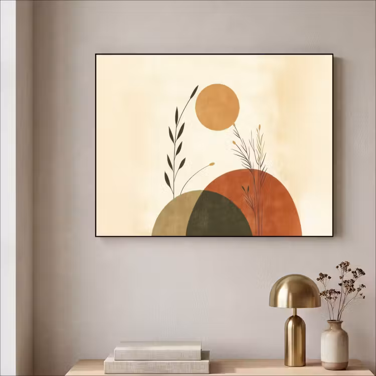 Planten - Abstract - Vormen Textielframe - compleet frame klein -sfeer2
