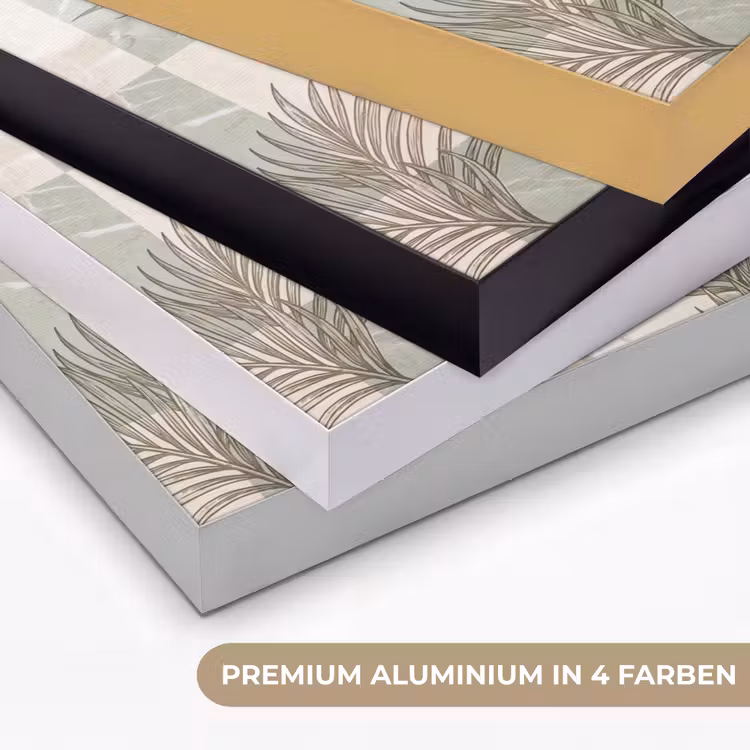 Planten - Bladeren - Marmer - Modern - Groen Textielframe zwart klein -USP_kleurenDE