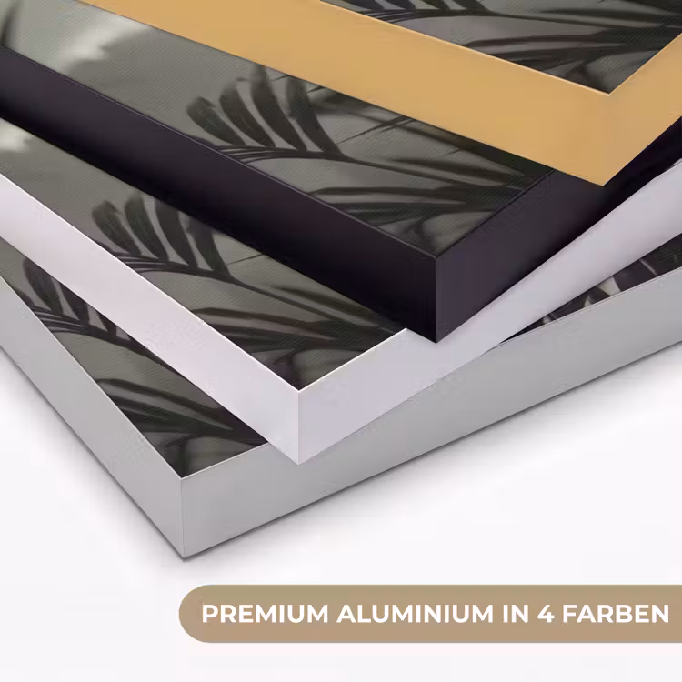 Planten - Bladeren - Natuur - Minimalistisch - Groen Textielframe zwart klein -USP_kleurenDE