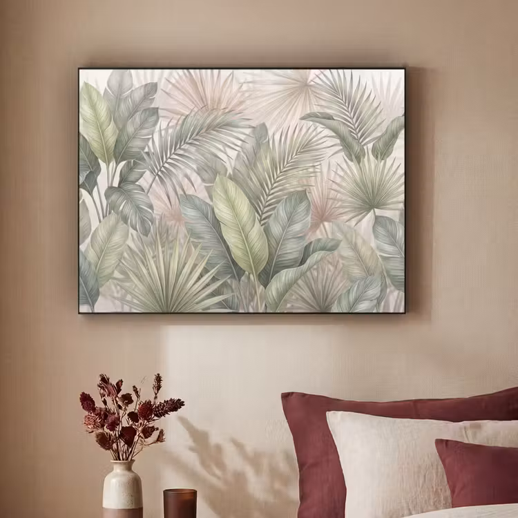 Planten - Tropisch - Bladeren - Groen - Natuur Textielframe zwart klein -sfeer1