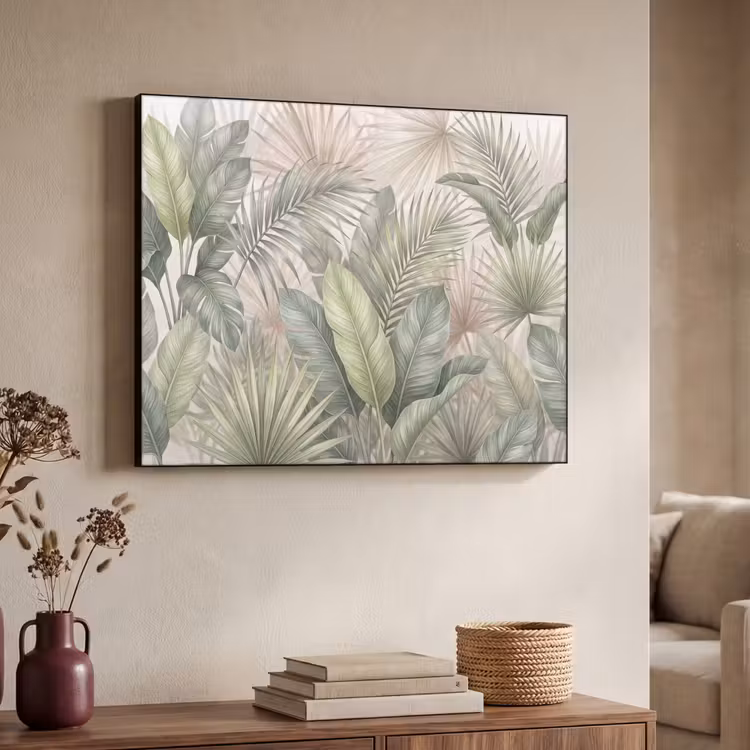 Planten - Tropisch - Bladeren - Groen - Natuur Textielframe zwart klein -sfeer3