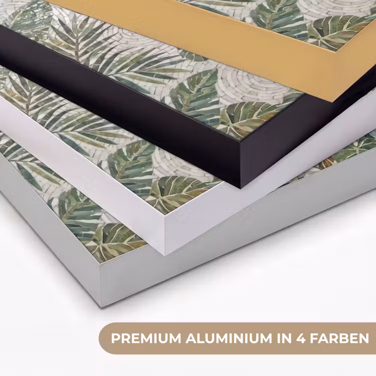 Planten - Tropisch - Mozaïek - Natuur - Groen Textielframe zwart klein -USP_kleurenDE