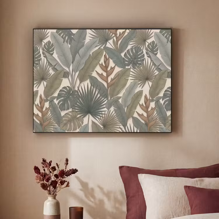 Planten - Tropisch - Natuur - Illustratie - Groen Textielframe zwart klein -sfeer1