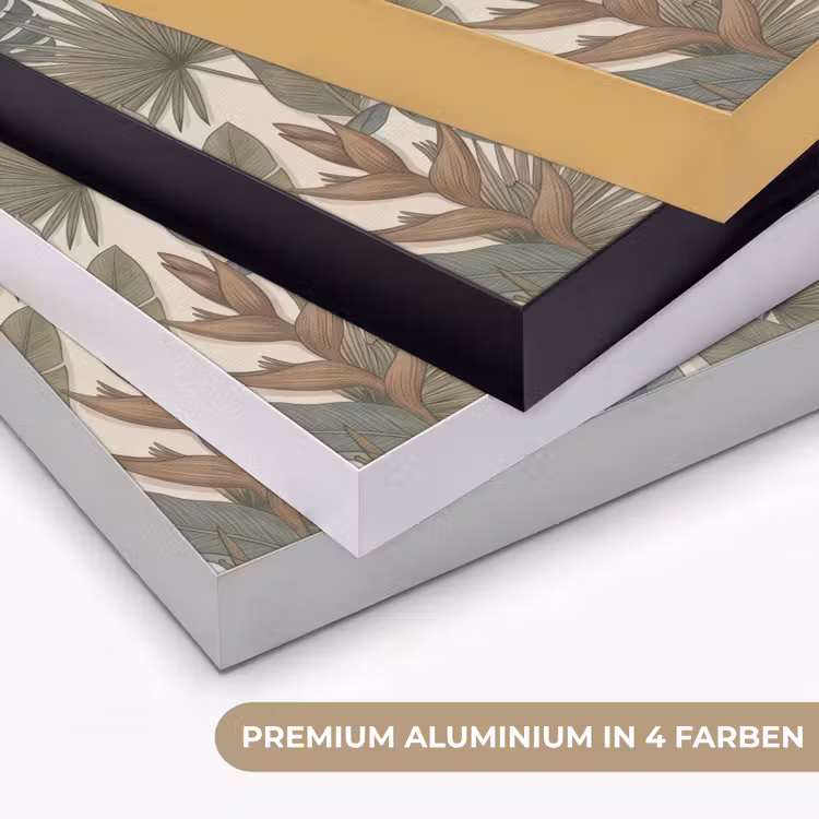 Planten - Tropisch - Natuur - Illustratie - Groen Textielframe zwart klein -USP_kleurenDE