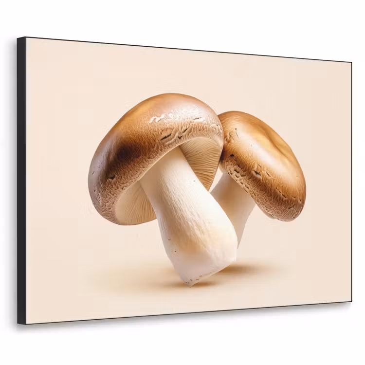 Champignons - Zacht - Beige Textielframe - compleet frame klein -3d