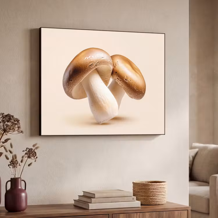 Champignons - Zacht - Beige Textielframe - compleet frame klein -sfeer3