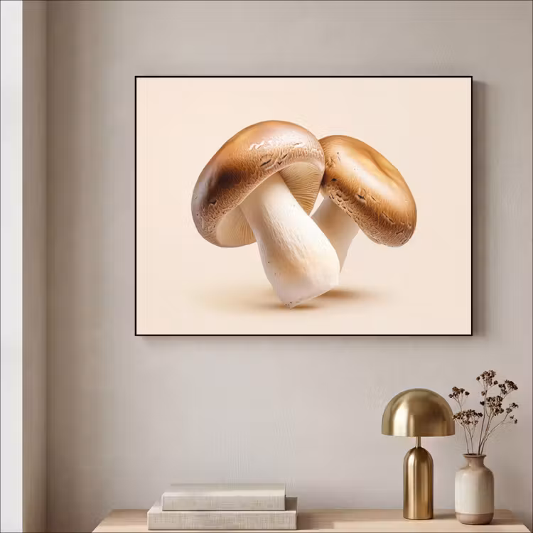 Champignons - Zacht - Beige Textielframe - compleet frame klein -sfeer2