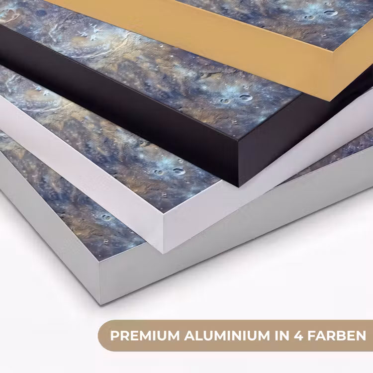 Art Frame - Planet – Krater – Weltraum - Planeet - Kraters - Ruimte Textielframe zwart klein