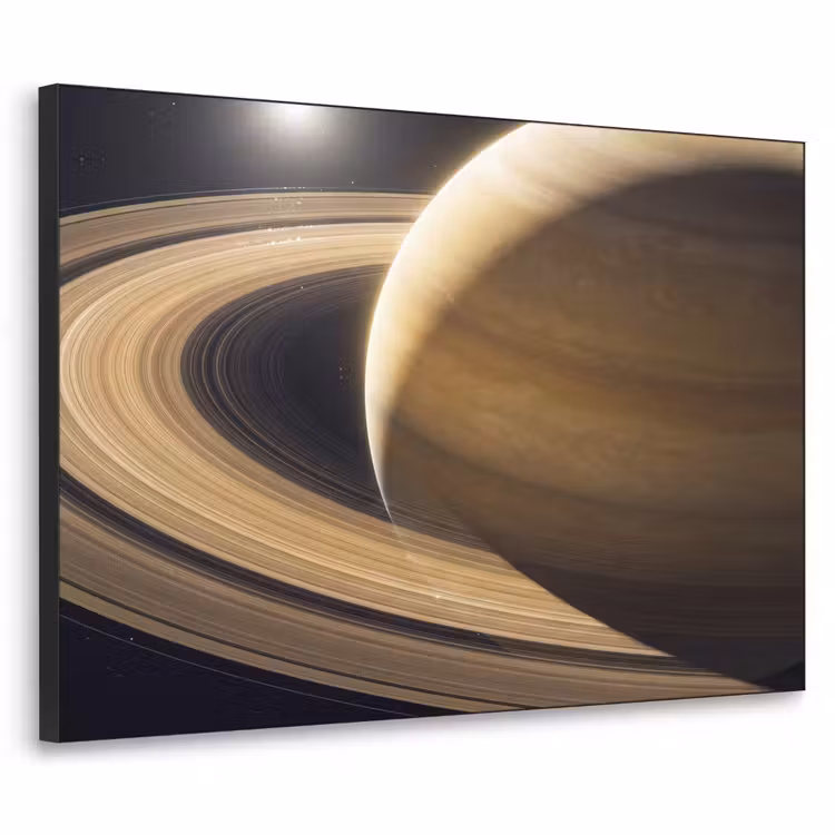 Art Frame - Planet – Ringe – Weltraum - Planeet - Ringen - Ruimte Textielframe zwart klein