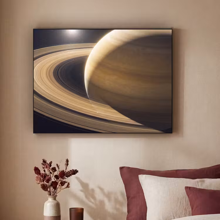 Art Frame - Planet – Ringe – Weltraum - Planeet - Ringen - Ruimte Textielframe zwart klein