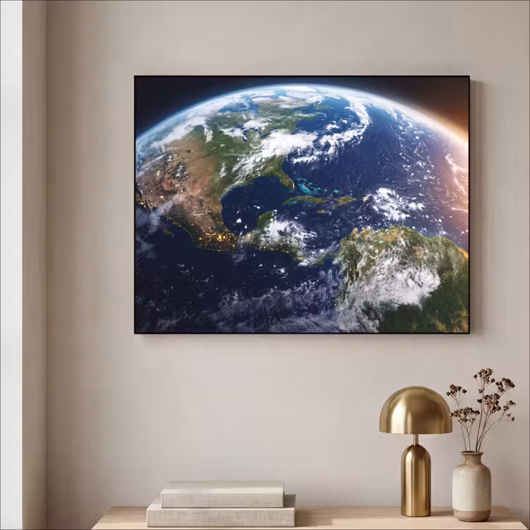 Art Frame - Planet – Weltraum – Kosmos - Planeet - Ruimte - Kosmos Textielframe zwart klein