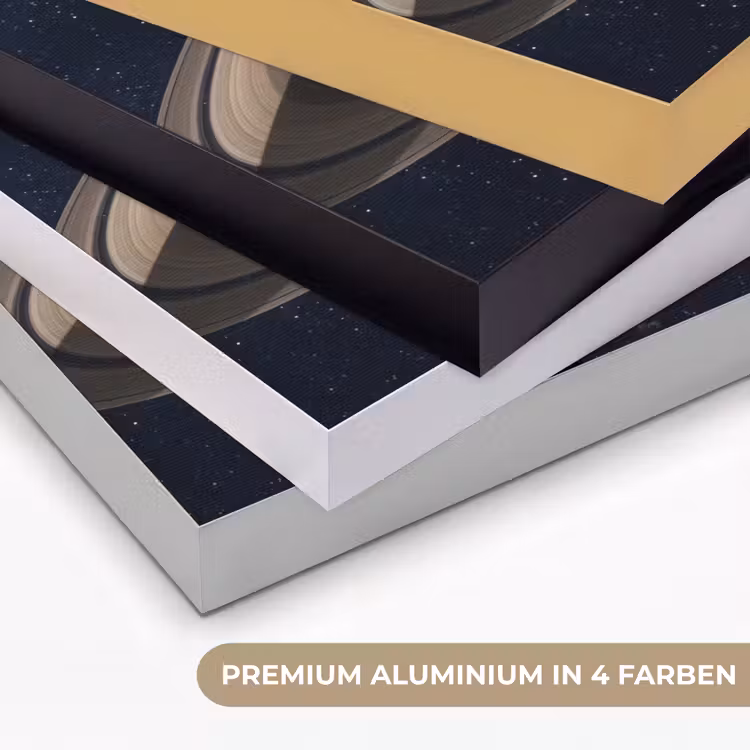 Planeten - Saturnus - Ruimte Textielframe zwart klein -USP_kleurenDE