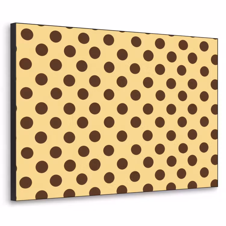 Polka Dot - Stippen - Retro - Geel - Bruin Textielframe zwart klein 947 -3d