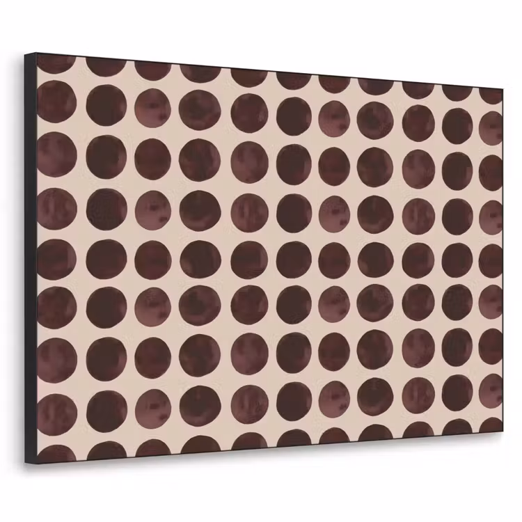 Stippen - Patroon - Bruin Textielframe zwart klein 947 -3d