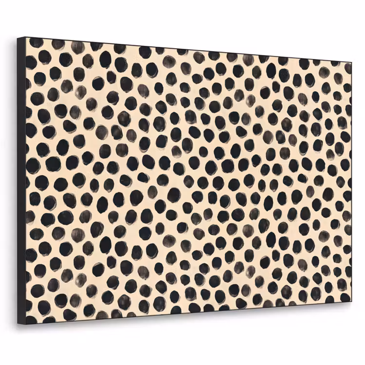 Stippen - Patroon - Zwart Textielframe zwart klein 947 -3d